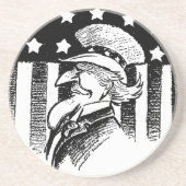  patriottische oom Sam en Amerikaanse vlag Zandsteen Onderzetter (Voorkant)