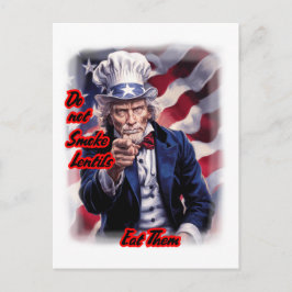 Patriottische Oom Sam geeft een goed advies over e Feestdagenkaart