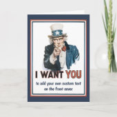 patriottische oom Sam ik wil jou Kaart (Voorkant)