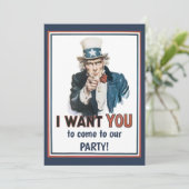  patriottische oom Sam ik wil jou Kaart (Staand voorkant)