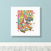 Patriottische Oom Sam Kat Retro Typografie T-Shirt Canvas Afdruk (Insitu (Houten vloer))