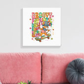 Patriottische Oom Sam Kat Retro Typografie T-Shirt Canvas Afdruk (Insitu (Woonkamer))
