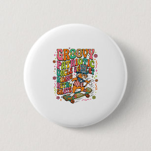 Patriottische oom Sam Kat Retro Typografie T-Shirt Ronde Button 5,7 Cm