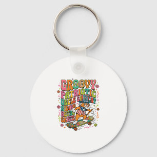 Patriottische Oom Sam Kat Retro Typografie T-Shirt Sleutelhanger