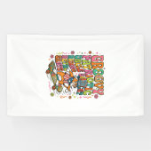 Patriottische oom Sam Kat Retro Typografie T-Shirt Spandoek (Horizontaal)