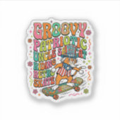 Patriottische oom Sam Kat Retro Typografie T-shirt Sticker (Voorkant)