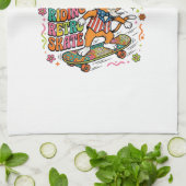 Patriottische Oom Sam Kat Retro Typografie T-Shirt Theedoek (Gevouwen)
