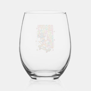 Patriottische oom Sam Kat Retro Typografie T-Shirt Wijnglas Zonder Voet