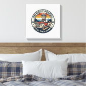 Patriottische Oom Sam Kat Retro Zonsondergang T-Sh Canvas Afdruk (Insitu (Slaapkamer))