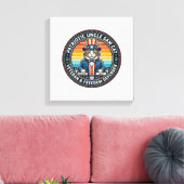 Patriottische Oom Sam Kat Retro Zonsondergang T-Sh Canvas Afdruk (Insitu (Woonkamer))