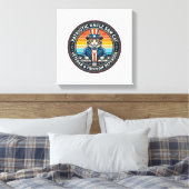Patriottische Oom Sam Kat Retro Zonsondergang T-Sh Canvas Afdruk (Insitu (Slaapkamer))