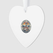 Patriottische Oom Sam Kat Retro Zonsondergang T-Sh Ornament (voorkant)
