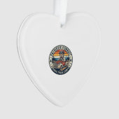 Patriottische Oom Sam Kat Retro Zonsondergang T-Sh Ornament (voorkant)
