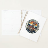 Patriottische Oom Sam Kat Retro Zonsondergang T-Sh Planner (Display)