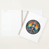 Patriottische Oom Sam Kat Retro Zonsondergang T-Sh Planner (Display)