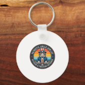 Patriottische Oom Sam Kat Retro Zonsondergang T-Sh Sleutelhanger (Voorkant)
