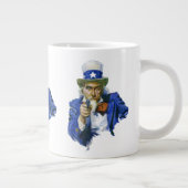 Patriottische oom Sam met Star-Pet en -Pistool Grote Koffiekop (Rechts)