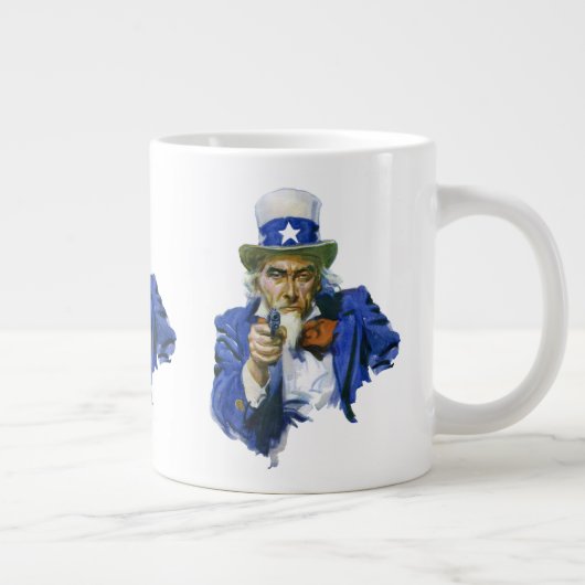 Patriottische oom Sam met Star-Pet en -Pistool Grote Koffiekop (Rechts)