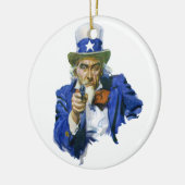  Patriottische oom Sam met Star-Pet en -Pistool Keramisch Ornament (Links)