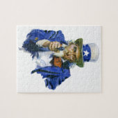 Patriottische oom Sam met Star-Pet en -Pistool Legpuzzel (Horizontaal)