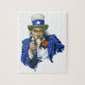 Patriottische oom Sam met Star-Pet en -Pistool Legpuzzel (Verticaal)