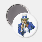 Patriottische oom Sam met Star-Pet en -Pistool Magneet (Voorkant / Achterkant)