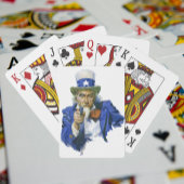 Patriottische oom Sam met Star-Pet en -Pistool Pokerkaarten