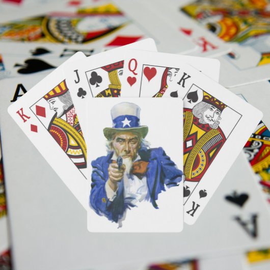  Patriottische oom Sam met Star-Pet en -Pistool Pokerkaarten