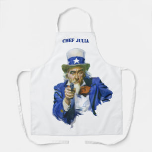  Patriottische oom Sam met Star-Pet en -Pistool Schort