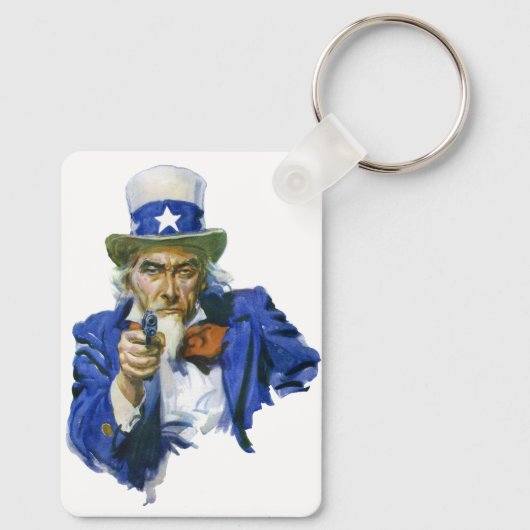  Patriottische oom Sam met Star-Pet en -Pistool Sleutelhanger (Achterkant)
