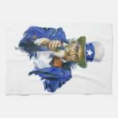  Patriottische oom Sam met Star-Pet en -Pistool Theedoek (Horizontaal)