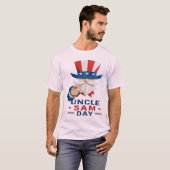 Patriottische Oom Sam Papier Kunst - USA Oom Sam D T-shirt (Voorkant volledig)