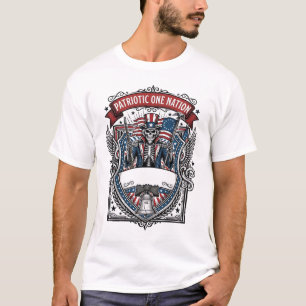 Patriottische Oom Sam Skelet Donkere Patriot Skele T-shirt
