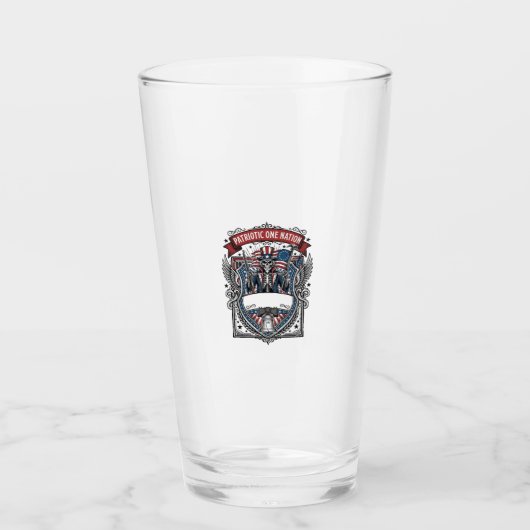 Patriottische Oom Sam Skelet Donkere Patriottische Glas (Voorkant)
