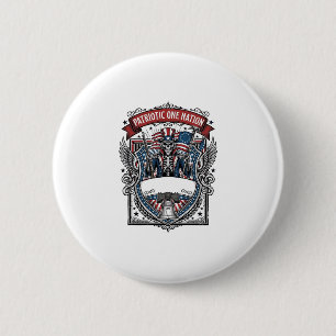 Patriottische Oom Sam Skelet Donkere Patriottische Ronde Button 5,7 Cm