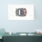 Patriottische Oom Sam Skelet Donkere Patriottische Spandoek (Beurs)