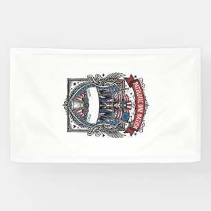 Patriottische Oom Sam Skelet Donkere Patriottische Spandoek