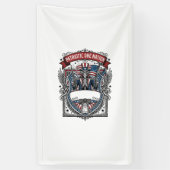 Patriottische Oom Sam Skelet Donkere Patriottische Spandoek (Verticaal)