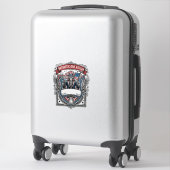 Patriottische Oom Sam Skelet Donkere Patriottische Sticker (Koffer)
