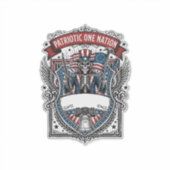 Patriottische Oom Sam Skelet Donkere Patriottische Sticker (Voorkant)