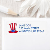 Patriottische oom Sam Stars Stripes Top Hat Labels (Insitu)