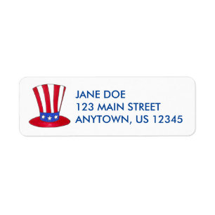 Patriottische oom Sam Stars Stripes Top Hat Labels