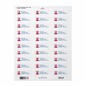 Patriottische oom Sam Stars Stripes Top Hat Labels (Full Sheet)