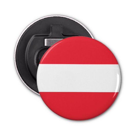 Patriottische Oostenrijkse vlag Button Flesopener (Voorkant)