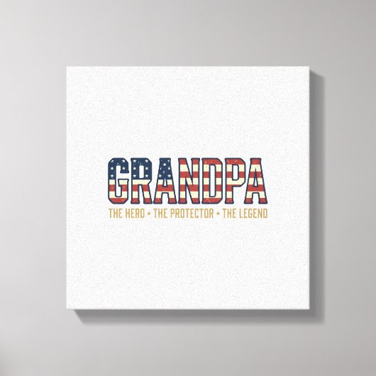 Patriottische Opa Held Beschermer Legende Vector O Canvas Afdruk (Voorkant)