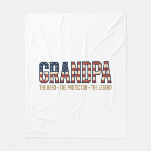 Patriottische Opa Held Beschermer Legende Vector O Fleece Deken