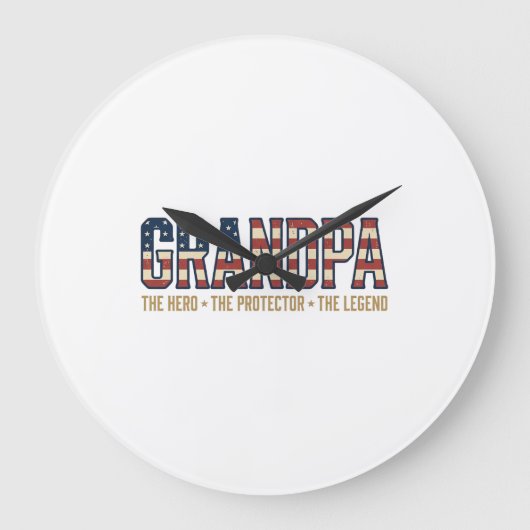 Patriottische Opa Held Beschermer Legende Vector O Grote Klok (Voorkant)
