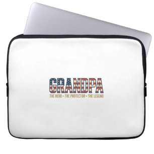Patriottische Opa Held Beschermer Legende Vector O Laptop Sleeve