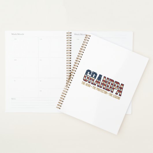 Patriottische Opa Held Beschermer Legende Vector O Planner (Display)