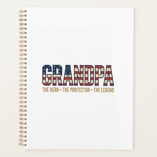 Patriottische Opa Held Beschermer Legende Vector O Planner (Voorkant)